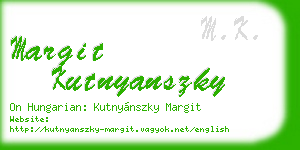 margit kutnyanszky business card